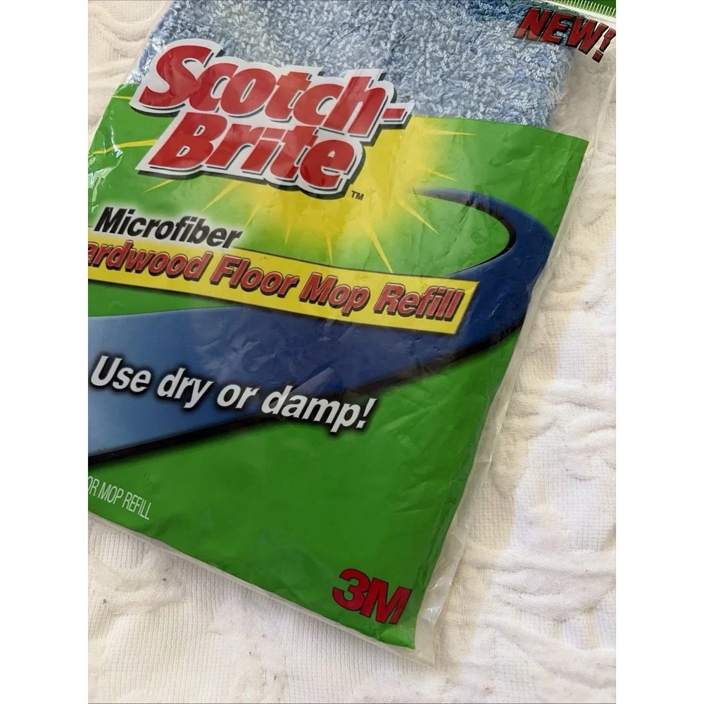 Scotch-Brite Hardwood Floor Mop Refill Pads Microfiber M005R Use Dry or Damp